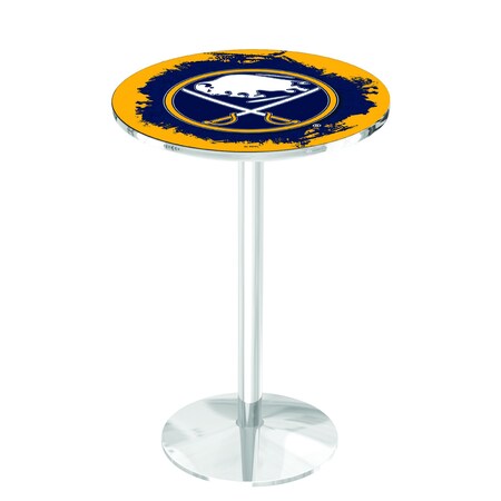 Holland Bar Stool Co 42" Chrome Buffalo Sabres Pub Table L214C4228BufSab